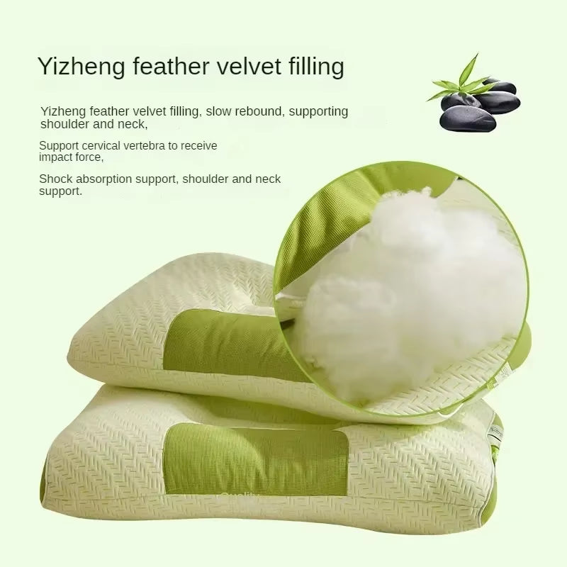 Bamboo Charcoal Fiber Antibacterial Pillow Core Pillow, Cervical Correction, Sleep Aid, Adult Home Use